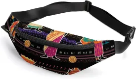 African Women Black Girls Crossbody Fanny Pack Waist Packs Adjustable Shoulder Bags Sling Bag for Hiking Running Cycling