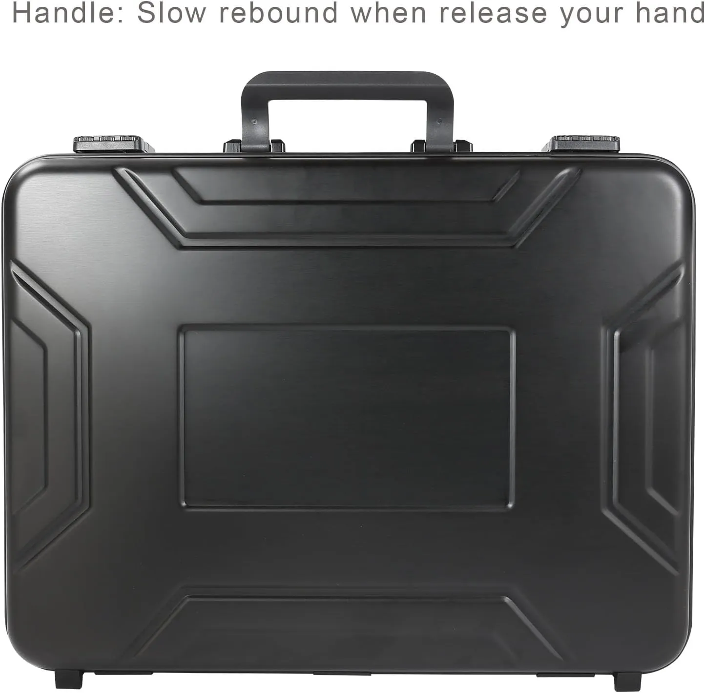 Aluminum Laptop Briefcase, Lockable Black Attache Case, Metal Hard Shell Money Case Portfolio File Box with Removable Interior and Foam (Black, 16.5x12.6x6.1 Inch)