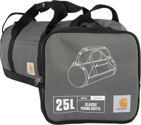 Carhartt Classic Round Duffel with Utility Pouch, Heavy-Duty, Water-Resistant Packable Gear Bag for Jobsite, Gym, and Travel