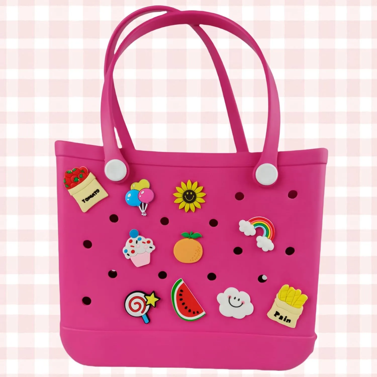 Charms for Bogg Bag, Beach Bag Charms Hawaii Tropical Theme Summer Flower Decoration Charm, Cute Decoration Accessories for Women Girls Rubber Tote Bag Handbag