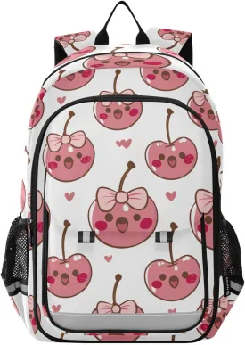 Cherry Bows School Backpack for Girls-Boys Elementary School Bookbag Daypack for Kids