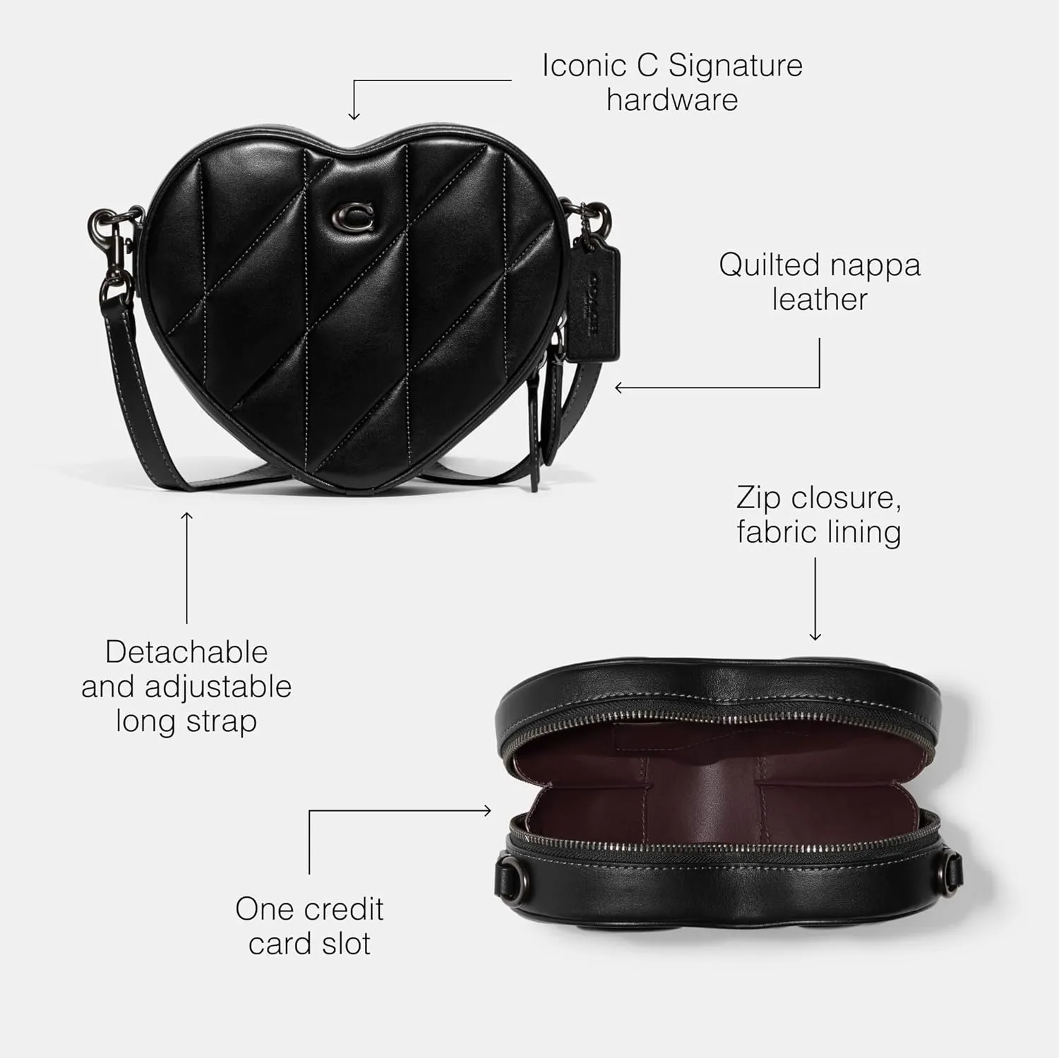 COACH Quilted Leather Heart Crossbody