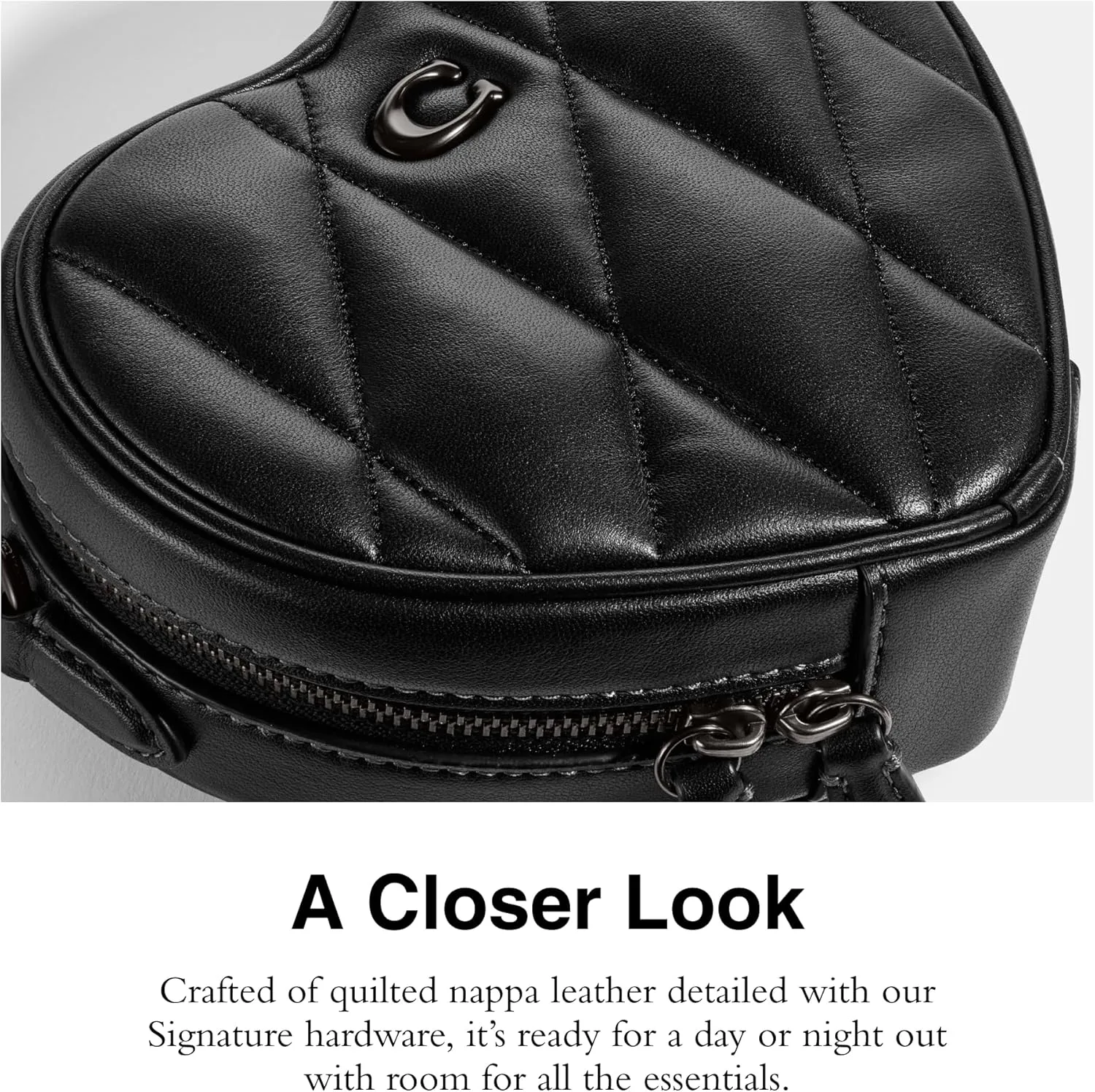 COACH Quilted Leather Heart Crossbody