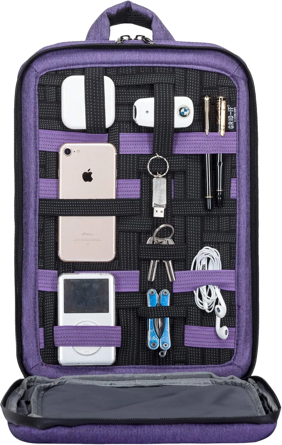 Cocoon Innovations MCP3401PR Slim 15" Backpack with Built-in Grid-IT! Accessory Organizer (Purple)
