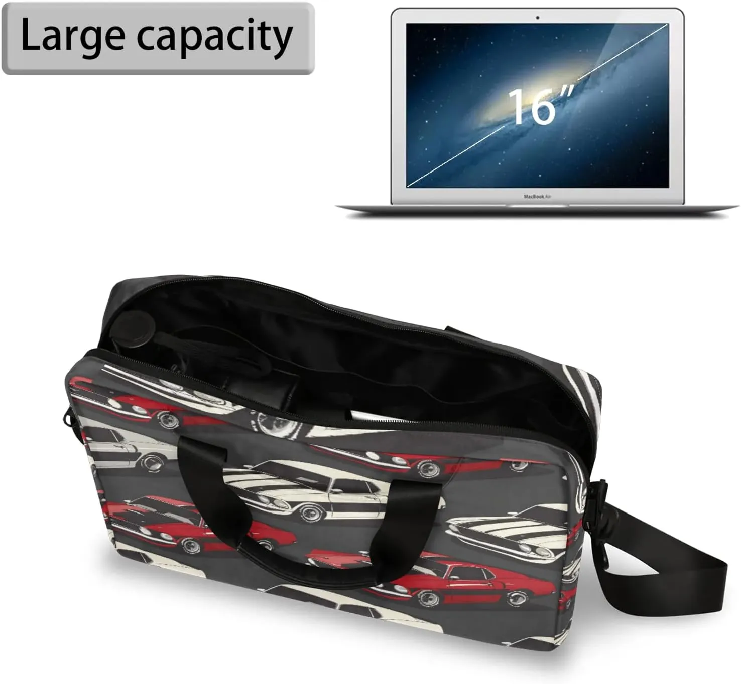 Cool Cars Laptop Bag 15.6 Inch Waterproof Laptop Sleeve Case with Shoulder Straps Computer Case Cover Slim Briefcase for Men and Women