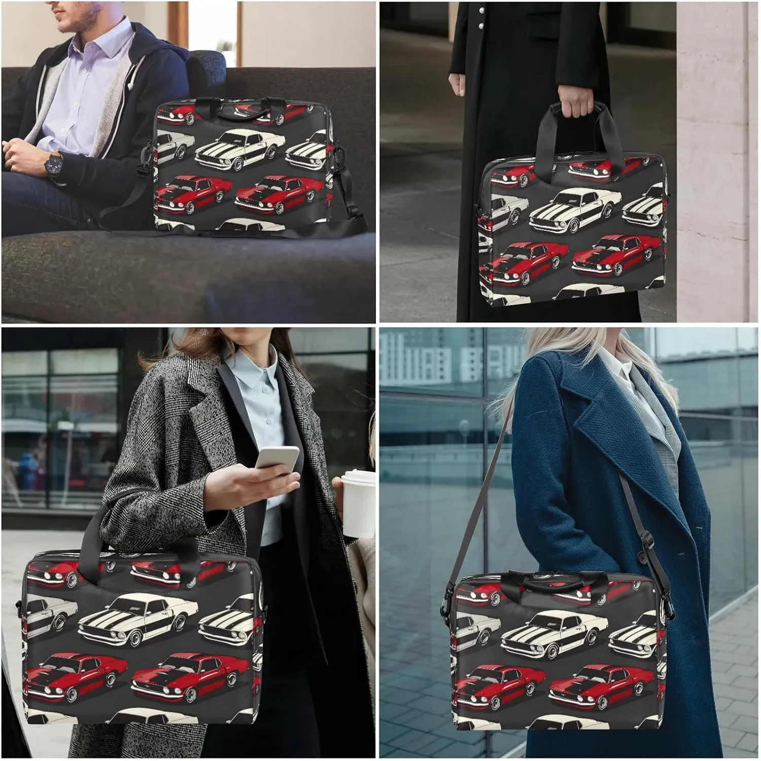 Cool Cars Laptop Bag 15.6 Inch Waterproof Laptop Sleeve Case with Shoulder Straps Computer Case Cover Slim Briefcase for Men and Women