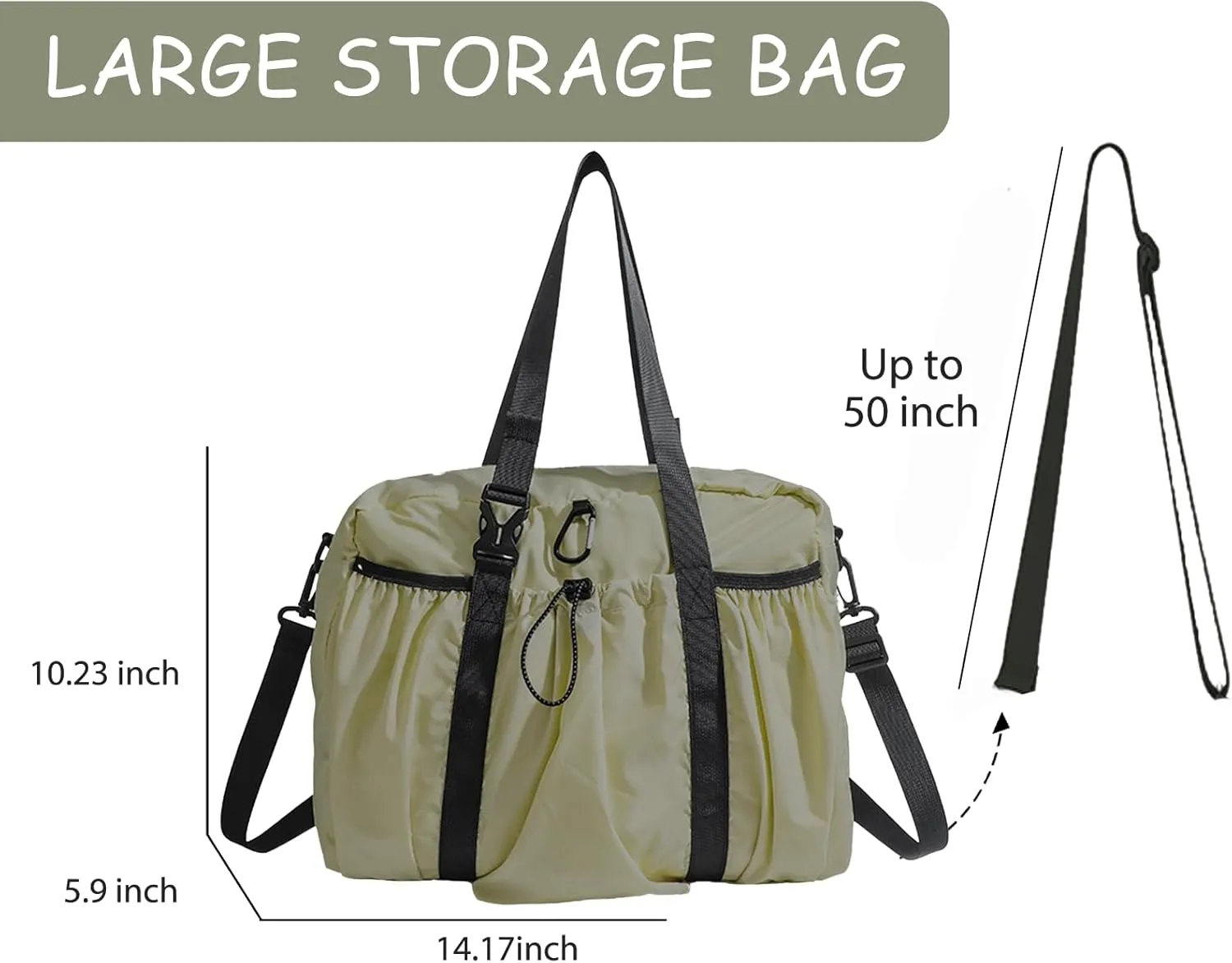 Drawstring Bucket Bag Nylon Crossbody Tote Bag Handbags for Women