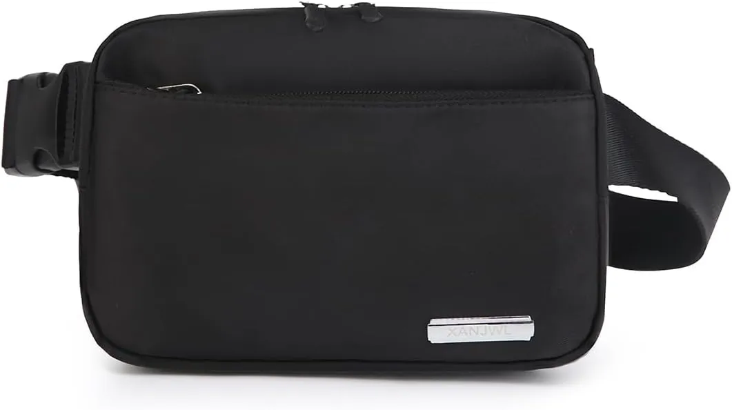 Fanny Pack for Women Man, Fashion Water Resistant Waist Packs, Crossbody Belt Bag with Adjustable Strap,Black