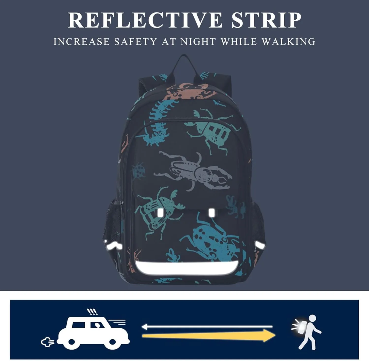 Fisyme Insect Bugs Print School Backpack Laptop Backpack Bags Bookbag Travel Casual Computer Notebooks Daypack