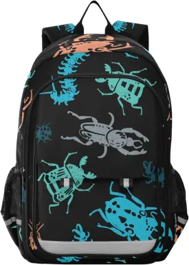 Fisyme Insect Bugs Print School Backpack Laptop Backpack Bags Bookbag Travel Casual Computer Notebooks Daypack
