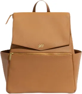 Freshly Picked Classic II Diaper Bag Backpack, Wipeable Vegan Leather With Changing Pad (Butterscotch V2)