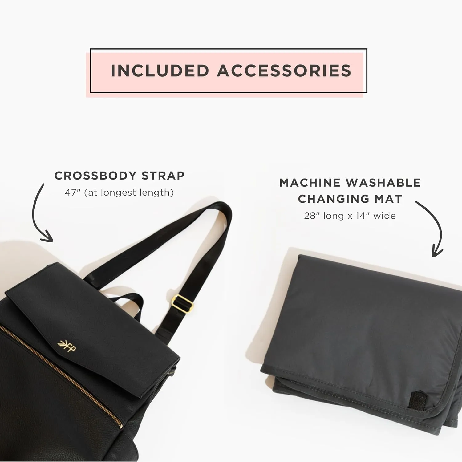 Freshly Picked Classic II Diaper Bag Backpack, Wipeable Vegan Leather With Changing Pad, Convertible (Ebony V2)