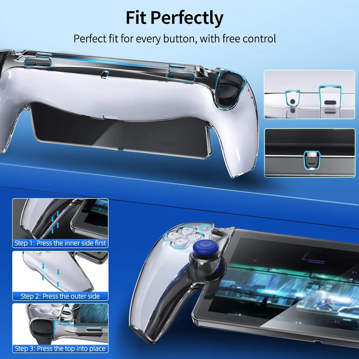 FYOUNG 3 in 1 Accessories Bundle for Playstation Portal, Carrying Case & Hard PC Clear Cover Skins Set with Screen Protector, Protective Shell Portable Travel Handbag for PS5/PSP Portal Console
