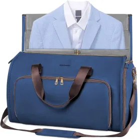 Garment Bags for Travel, Convertible Garment Bag with Detachable Hanging Suit Bag, Carry on Travel Duffel Bag with Shoulder and Backpack Straps, Luggage Dress Bag with 2 Shoes Cover, Men,Women, Blue