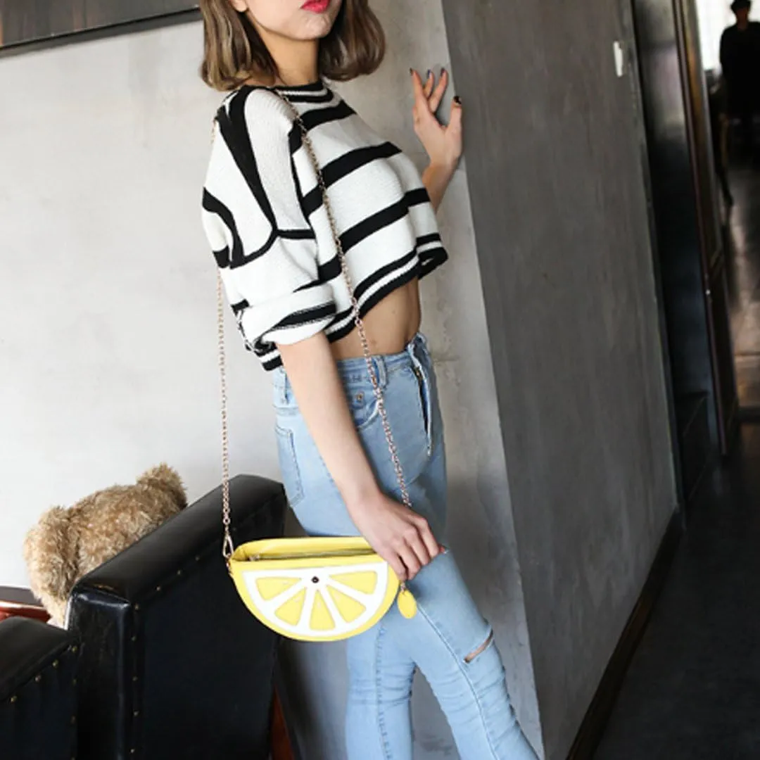 Goclothod Handbag Cute Fruit Crossbody Bag Weave Summer Beach Shoulder Bag