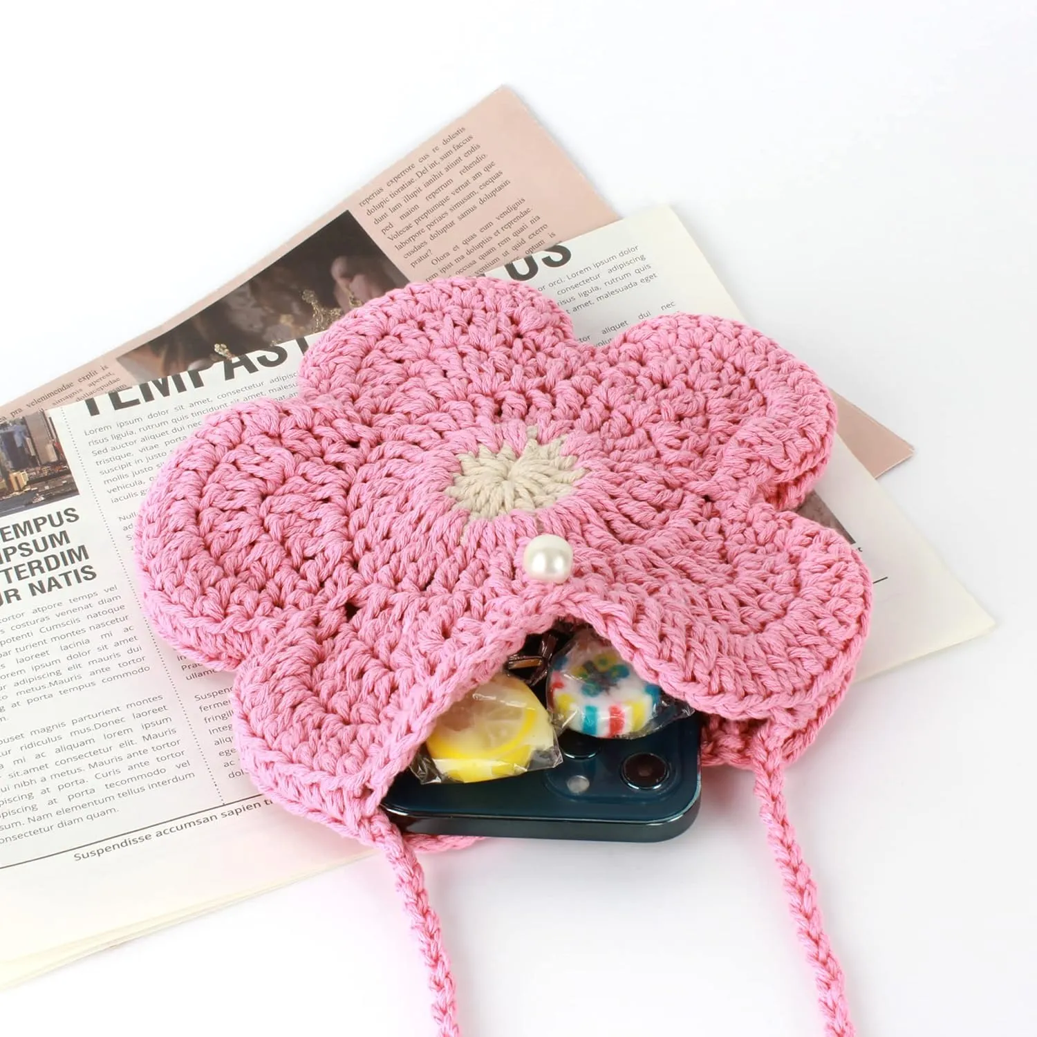 Goclothod Handbag Cute Straw Crossbody Bag Weave Outdoor Shoulder Bag Mini Phone Purse