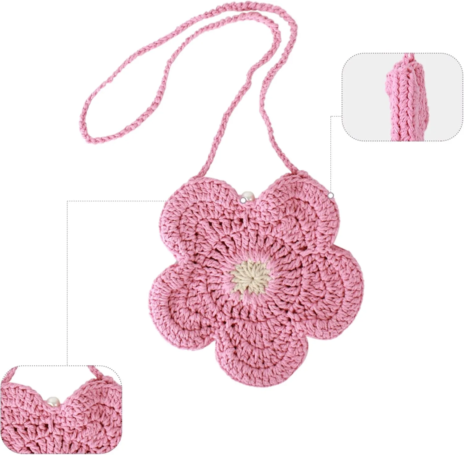 Goclothod Handbag Cute Straw Crossbody Bag Weave Outdoor Shoulder Bag Mini Phone Purse
