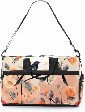 Gym Bag for Women, Carry on Weekender Overnight Bag, Travel Duffel Bags, Personal Item Travel Bag Tote Bag Workout Dance Bag, Chinese Painting Bird - 4