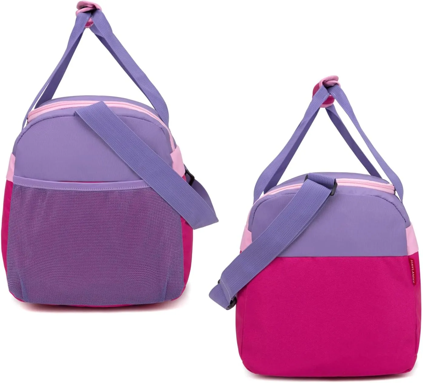 HawLander Small Duffle Bag for Kids Boys or Girls, Travel Bag for One Day Trip (Rose Purple)