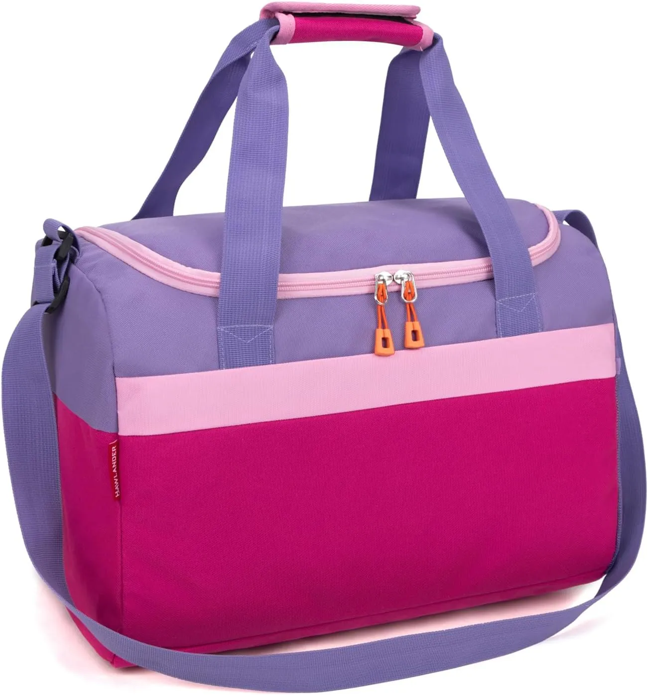 HawLander Small Duffle Bag for Kids Boys or Girls, Travel Bag for One Day Trip (Rose Purple)