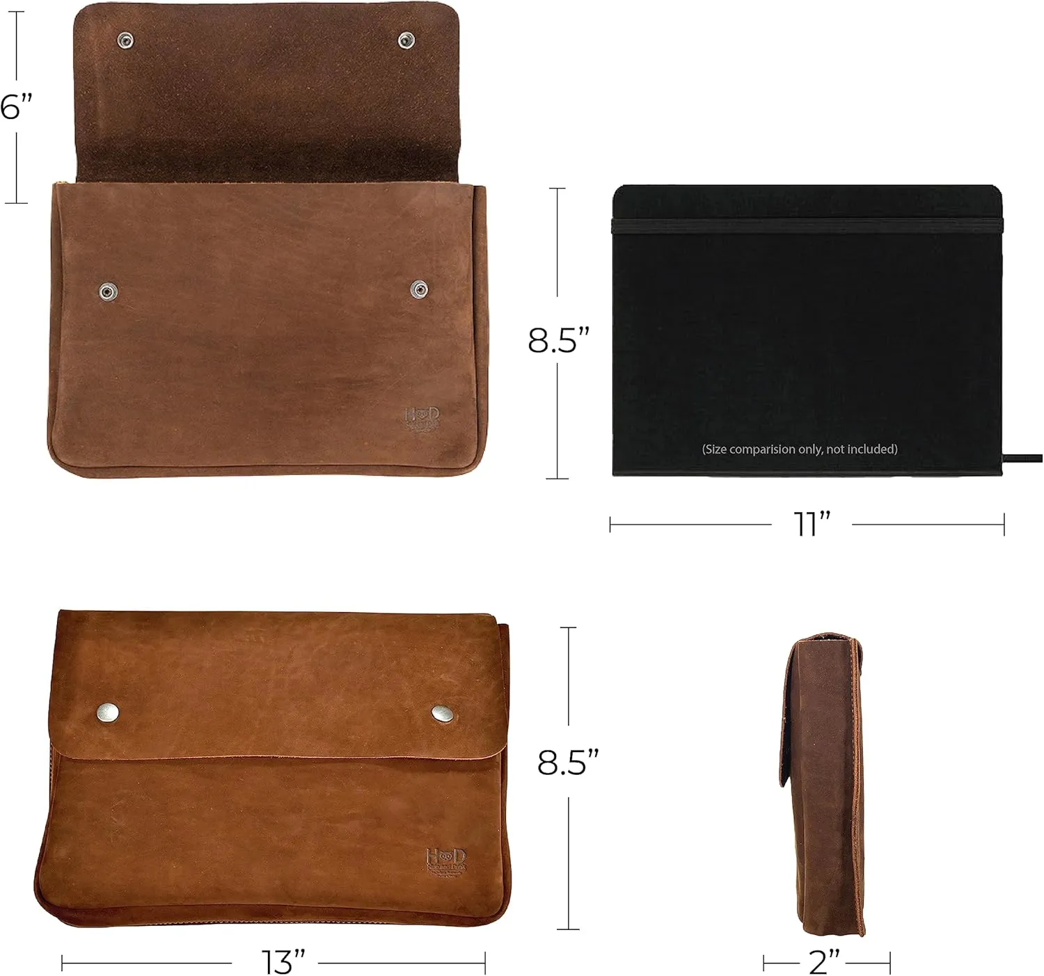 Hide & Drink, Vintage Folder Document Holder, File Case, A5 Binder, Envelope Portfolio, Full Grain Leather, Handmade