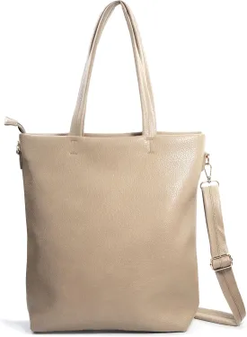 HOXIS Women's Vertical Tote Bag with Removable Shoulder Strap Vegan Leather Shoulder Handbag Satchel Bag