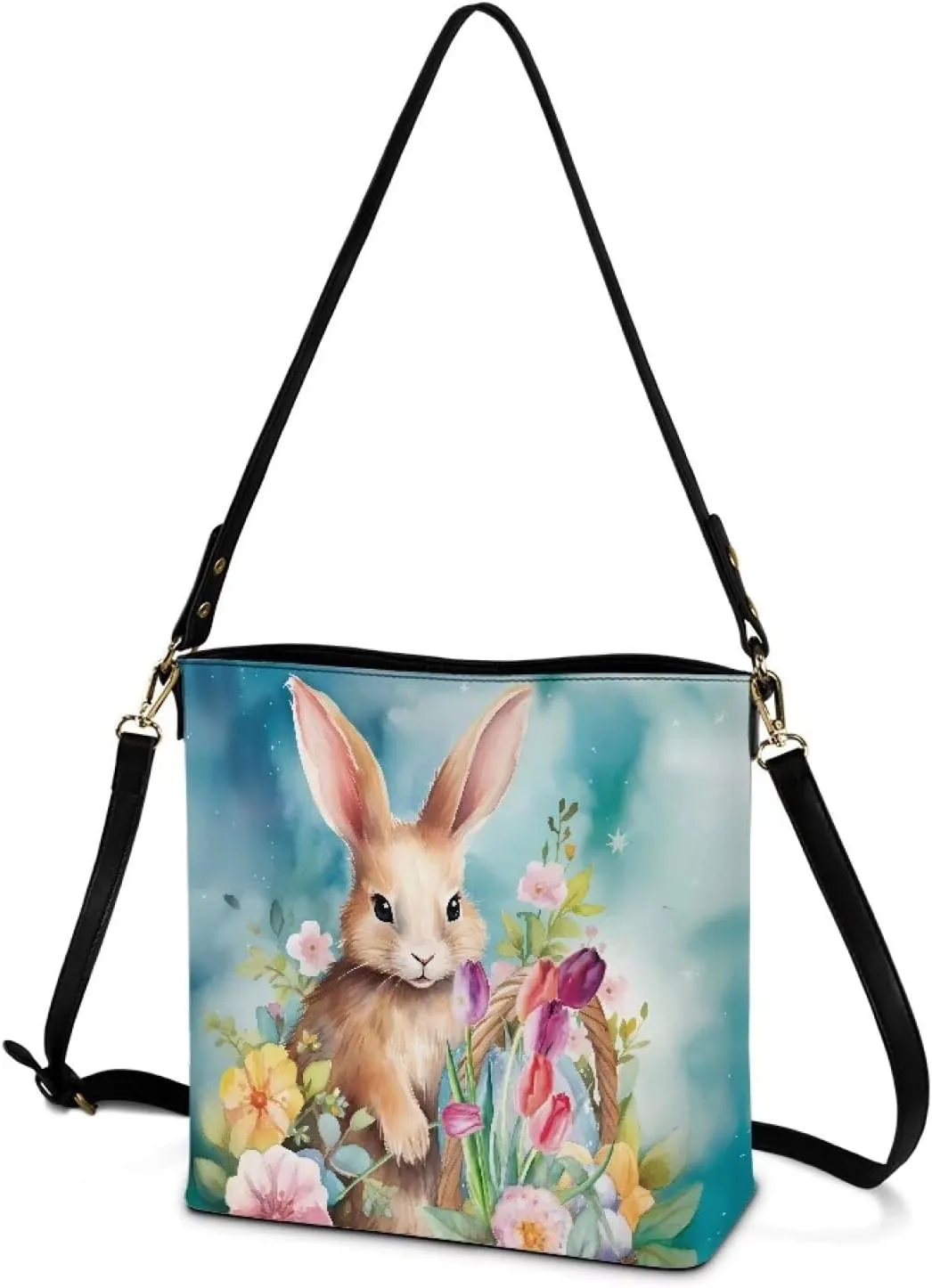 HUGS IDEA Women's Handbag Leather Tote Shoulder Bucket Bags Crossbody Top-handle Bag