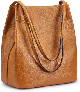 Kattee Women Soft Genuine Leather Totes Shoulder Bag Purses and Handbags with Top Magnetic Snap Closure