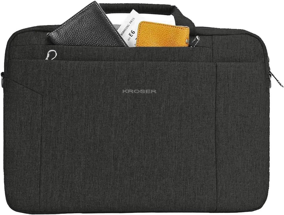KROSER Laptop Bag 15.6 Inch Briefcase Shoulder Bag Water Repellent Laptop Bag Bussiness Carrying Handbag