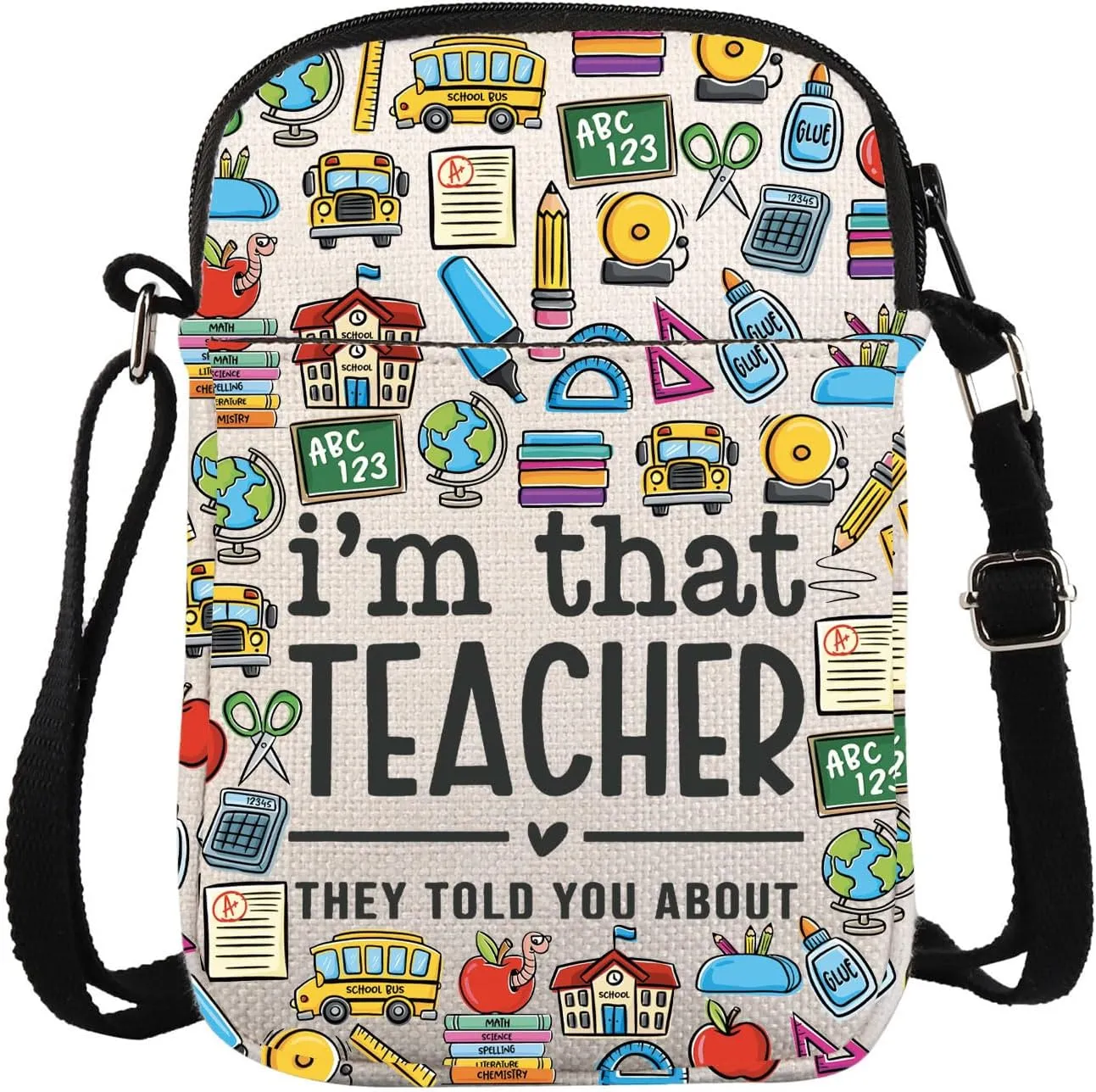 KUIYAI Teacher Appreciation Crossbody Bag Teacher Life Gift Best Teacher Gift Teaching Bag Teacher Mode Gift Educator Gift