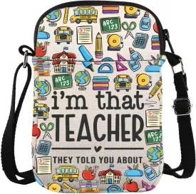 KUIYAI Teacher Appreciation Crossbody Bag Teacher Life Gift Best Teacher Gift Teaching Bag Teacher Mode Gift Educator Gift