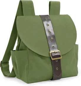 KUOIN Renaissance Vintage Canvas Bag for Women, Medieval Travel Rucksack Backpack (Green)