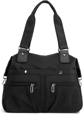 Langrents Nylon Waterproof Tote Bag, Langrents Large Capacity Multi Pocket Shoulder Bag, Handbags Purses Travel Bag