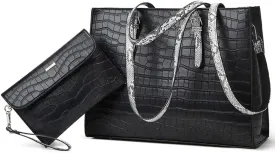 Laptop Bag for Women 15.6 inch Laptop Tote Bag Leather Classy Computer Briefcase for Work Waterproof Handbag 2pcs Set
