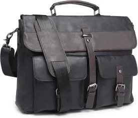 Leather Messenger Bag for Men,Vintage Mens Laptop Bag Water Resistant Business Travel Briefcase Satchel Work Computer Bag