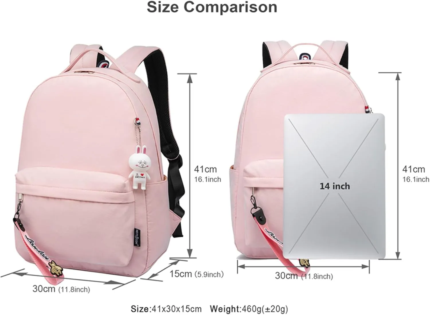 Lightweight Book Bag Casual Travel Rucksack Waterproof Canvas Laptop Computer Daypack