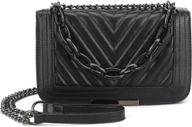 lola mae Crossbody Bags for Women Fashion Quilted Shoulder purse with Convertible Chain Strap Classic Satchel Handbag