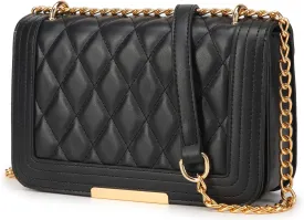lola mae Crossbody Bags for Women Fashion Quilted Shoulder purse with Convertible Chain Strap Classic Satchel Handbag