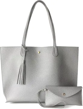 Minimalist Clean Cut Pebbled Faux Leather Tote Womens Shoulder Handbag Minimalist Clean Cut Pebbled Faux Leather Tote Womens Shoulder Handbag
