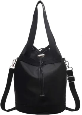MOLERFO Nylon Bucket Bags for Women Aesthetic Tote Bag Aesthetic Bucket Bag Nylon Crossbody Bags for Women (Black)