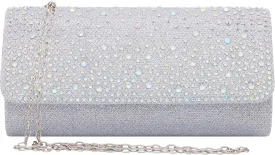 Naimo Flap Dazzling Small Clutch Bag Evening Bag With Detachable Chain