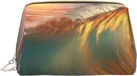 Ocean Sunset printed Leather makeup bag Cosmetic Bag Toiletry Bag Clutch Bag Ocean Sunset printed Leather makeup bag Cosmetic Bag Toiletry Bag Clutch Bag