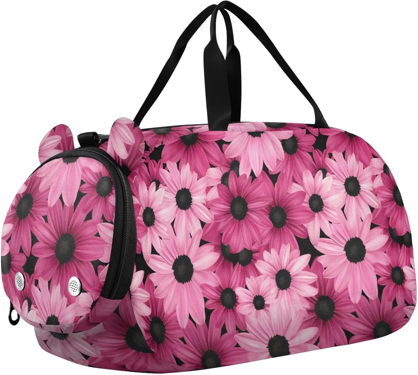 Peach Daisy Gym Duffel Bag with Shoes Compartment Multifunctional Gymnastics Sports Bag for School Practice, Sports, Travel bolsas de
