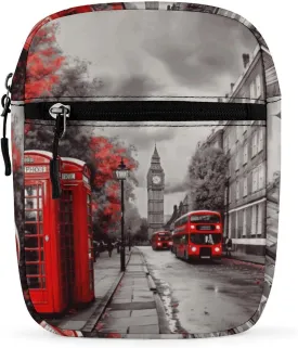 Personalized Small Crossbody Bag Water Resistant Messenger Bags Mini Red London Street Printing SlingBag For Men Women