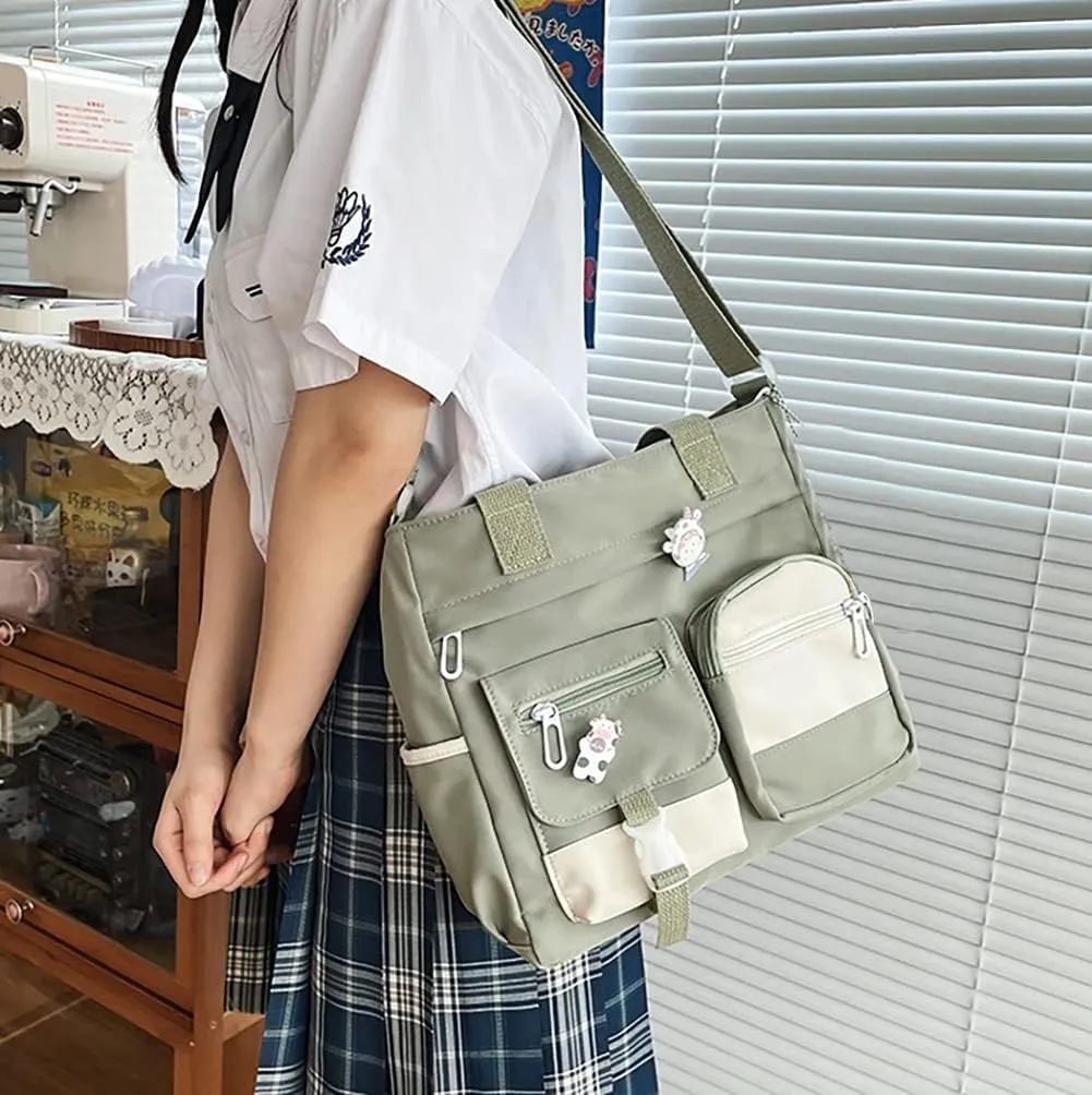 Phaoullzon Crossbody Cute Bag for Teens Kawaii Messenger Purse Nylon Shoulder Tote Bags