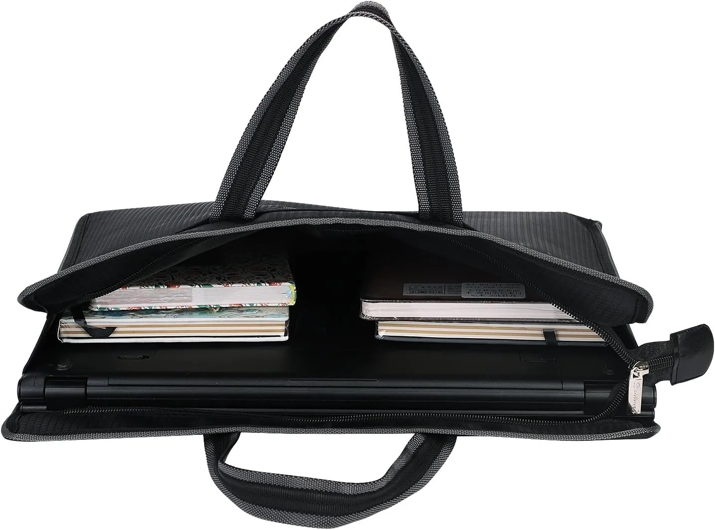 Portable Zippered Document Bag Waterproof Briefcase with Handle B4 File Folder Organizer Oxford Notary Bag for Office Business