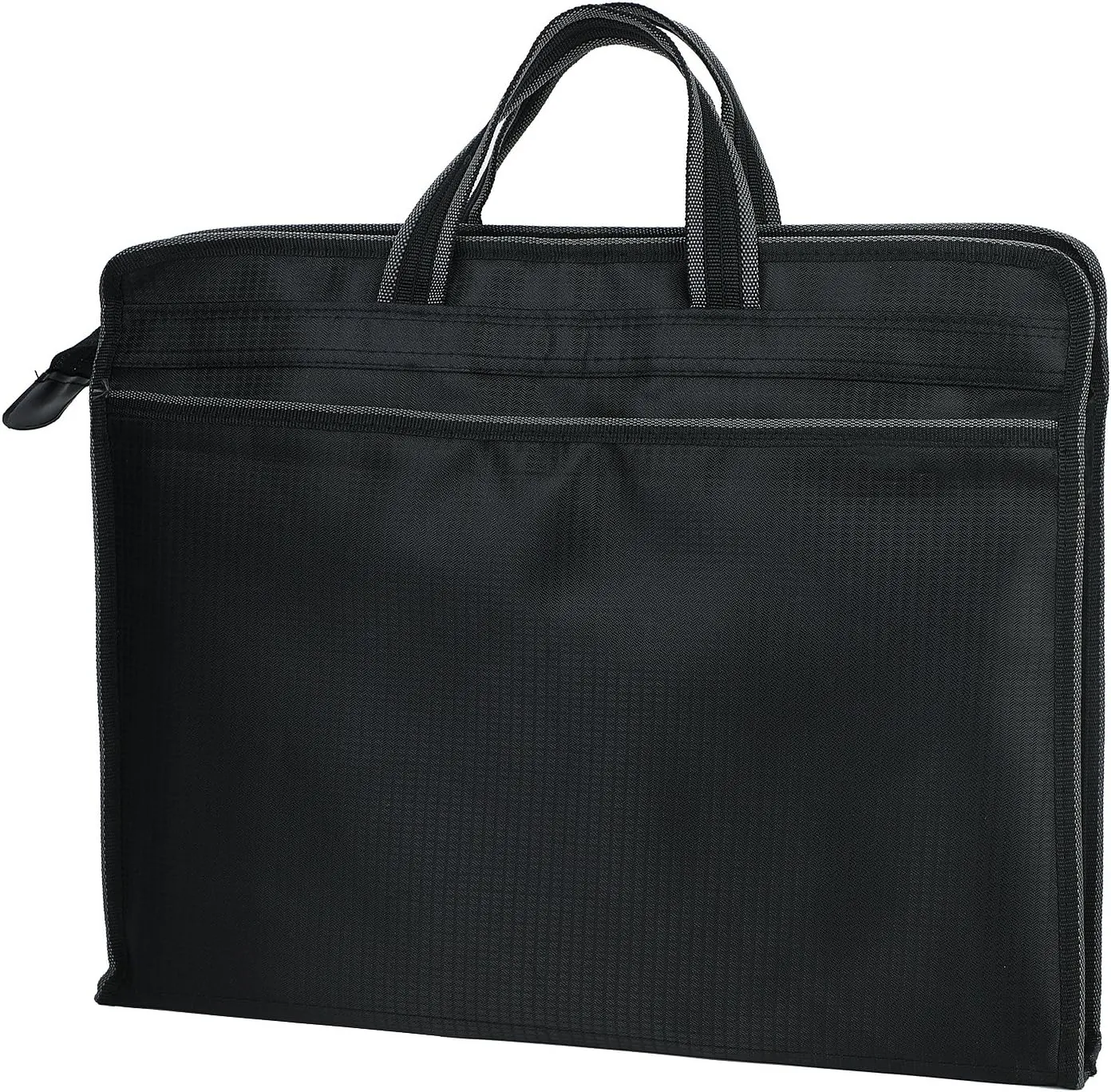Portable Zippered Document Bag Waterproof Briefcase with Handle B4 File Folder Organizer Oxford Notary Bag for Office Business