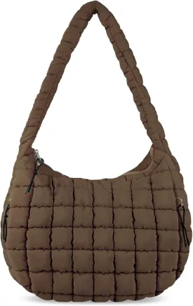 Puffer Tote Bag for Women Quilted Tote Bag Carryall Bag Soft Puffy Crossbody Bag Lightweight Padding Hobo Handbags
