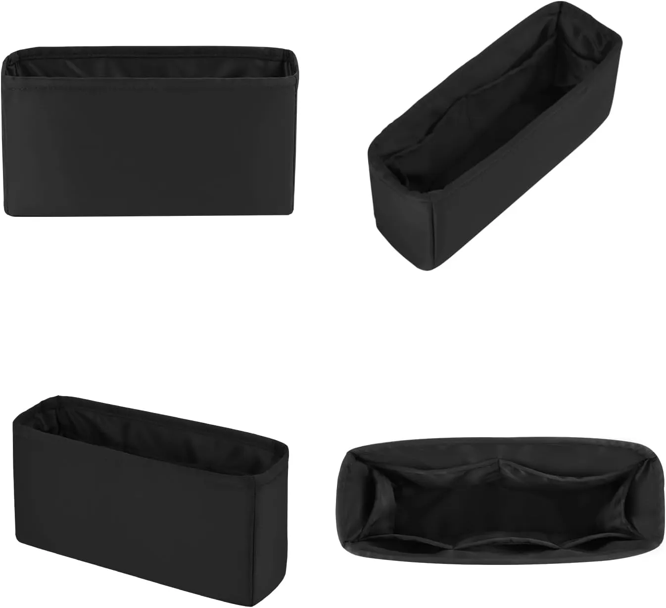 Purse Organizer Insert for 19 Handbag, Satin Bag Insert Compatible with Chanel, Lightweight and Soft Touch Inner Bag for Women Luxury Handbags, Multicolor Options(Black, Jumbo30)