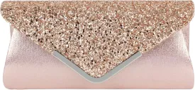 Queena Womens Shiny Glitter Evening Clutch Envelope Handbag Chain Purse for Wedding Party Prom Gift for Mom Wife Girlfriend